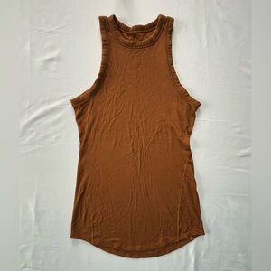 Lululemon Women’s Orange Brown Tank Top Ribbed Racerback Athletic Soft Size S XS